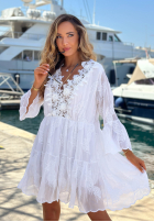 Haftowana Šaty z koronką boho Summer Lady Biela