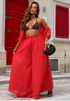 látkové Nohavice wide leg Malta Delizia červené