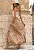 Ażurowa Sukňa  z falbankami boho Riviera Daydream Biela
