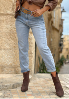 Nohavice džínosové baggy z paskiem Denim Touch modré