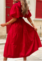 Koszulowa Šaty maxi z bufkami Summer Light tmavomodrá