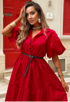 Koszulowa Šaty maxi z bufkami Summer Light tmavomodrá