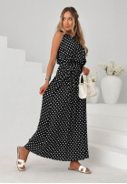 Wiskozowa Šaty maxi w Bodky  Sun & Dots čierna