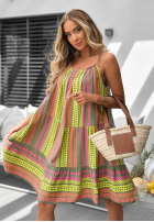 Wzorzysta Šaty mini na ramiączkach Sunny Coast khaki