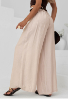 látkové Nohavice wide leg z wiskozy Summer Trace Mokka