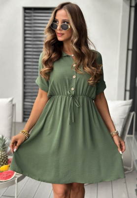 Viskózové košeľové šaty The Holiday khaki