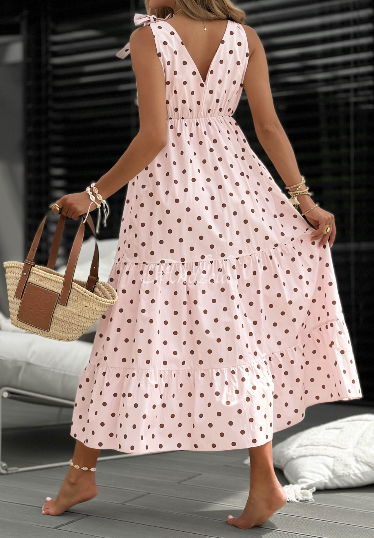 Bavlnené bodkované šaty Girly Dots púdrovo ružová