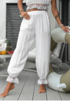 látkové Nohavice z koronką Fresh Lace čierne
