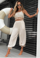 látkové Nohavice z koronką Fresh Lace čierne