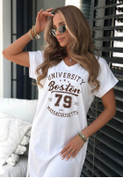 Bawełniana Šaty midi z nadrukiem Boston University ťavia