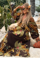 Wzorzysta Šaty maxi Safari Voyage čokoládová