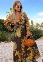 Wzorzysta Šaty maxi Safari Voyage čokoládová