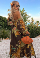 Wzorzysta Šaty maxi Safari Voyage čokoládová