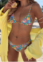 Dwuczęściowy kostium kąpielowy bikini so vzormi Colorful Shells niebiesko-ružový