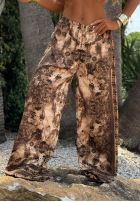 Súprava Košeľa i Nohavice wide leg Sunny Cocoa béžovo-čokoládový