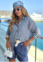 Košeľa w paski Sailor biało-modrá