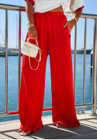 látkové Nohavice wide leg Sea Poppy biało-červené