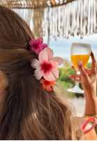 Set Sponiek 3w1 kwiatowe klamry do włosów Aloha Flora różowo-oranžový