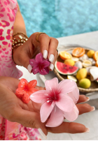 Set Sponiek 3w1 kwiatowe klamry do włosów Aloha Flora różowo-oranžový