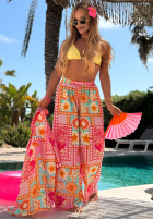 Vzorovaný Súprava Košeľa i Nohavice wide leg Sweet Paradise ružový