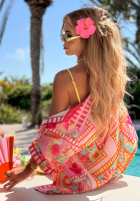Vzorovaný Súprava Košeľa i Nohavice wide leg Sweet Paradise ružový