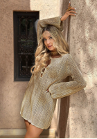 Ażurowa Šaty mini boho Jaqueline béžová