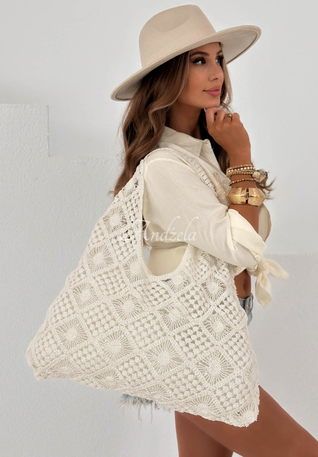 Až&uacute;rov&aacute; kabelka boho Verona Biela