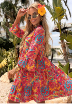 Wzorzysta Šaty Magnala Summer fuchsiová