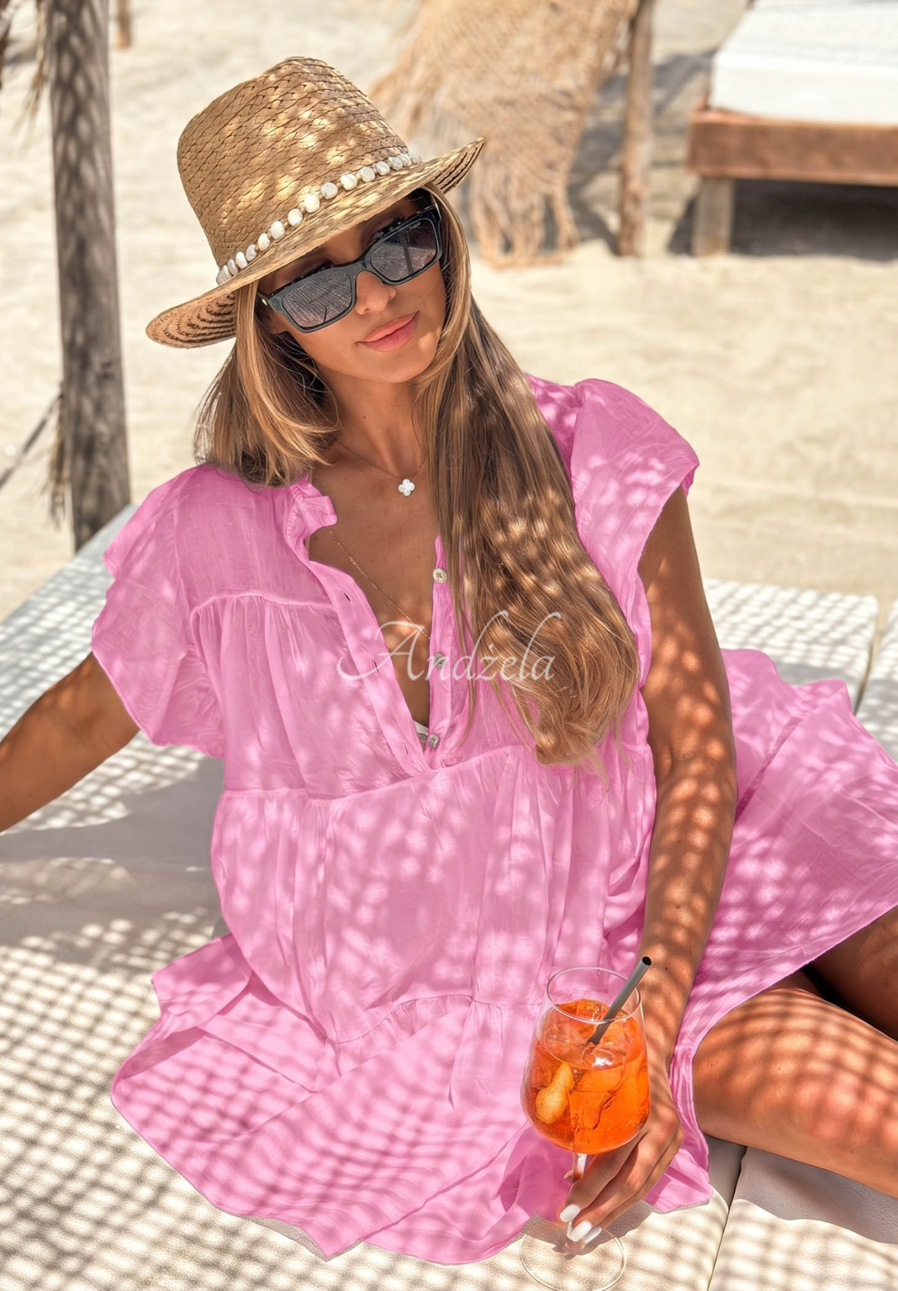 Bavlnené mini šaty s volánikmi Pretty Summer ružová