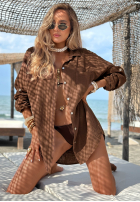 Mušelínová košeľa Elisabetta čokoládová