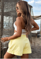 Krótkie látkové spodenki z paskiem Safari Sun béžové