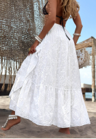 Ażurowa Sukňa  z falbankami boho Riviera Daydream Biela