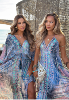 Wzorzysta Šaty maxi z szerokimi rękawami Summer Doll pistaciová