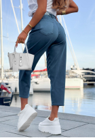 Nohavice džínosové mom fit z paskiem Sun Fade ťavie