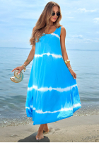 Šaty maxi na ramiączkach ombre Sea Waves blankytná
