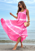 Šaty maxi na ramiączkach ombre Sea Waves blankytná