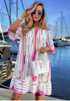 Wzorzysta Šaty Španielsky Sun Sail biało-tmavomodrá