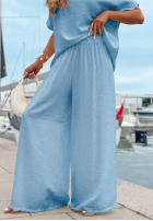 Súprava Blúzka oversize i Nohavice wide leg Amalfi Getaway béžový