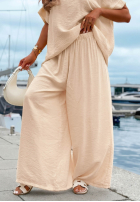 Súprava Blúzka oversize i Nohavice wide leg Amalfi Getaway béžový