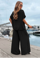 Súprava Blúzka oversize i Nohavice wide leg Amalfi Getaway béžový