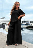 Súprava Blúzka oversize i Nohavice wide leg Amalfi Getaway béžový