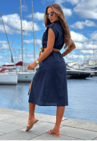 Koszulowa Šaty z paskiem Let's Sail tmavomodrá