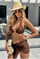 Dwuczęściowy kostium kąpielowy i pareo Secret Beach čokoládový
