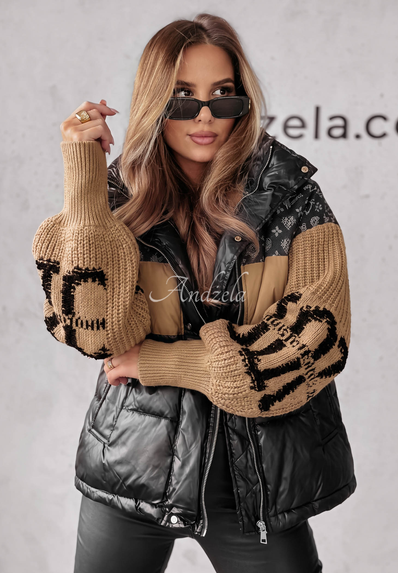 Páperová bunda Cold Hands čierno-ťavia