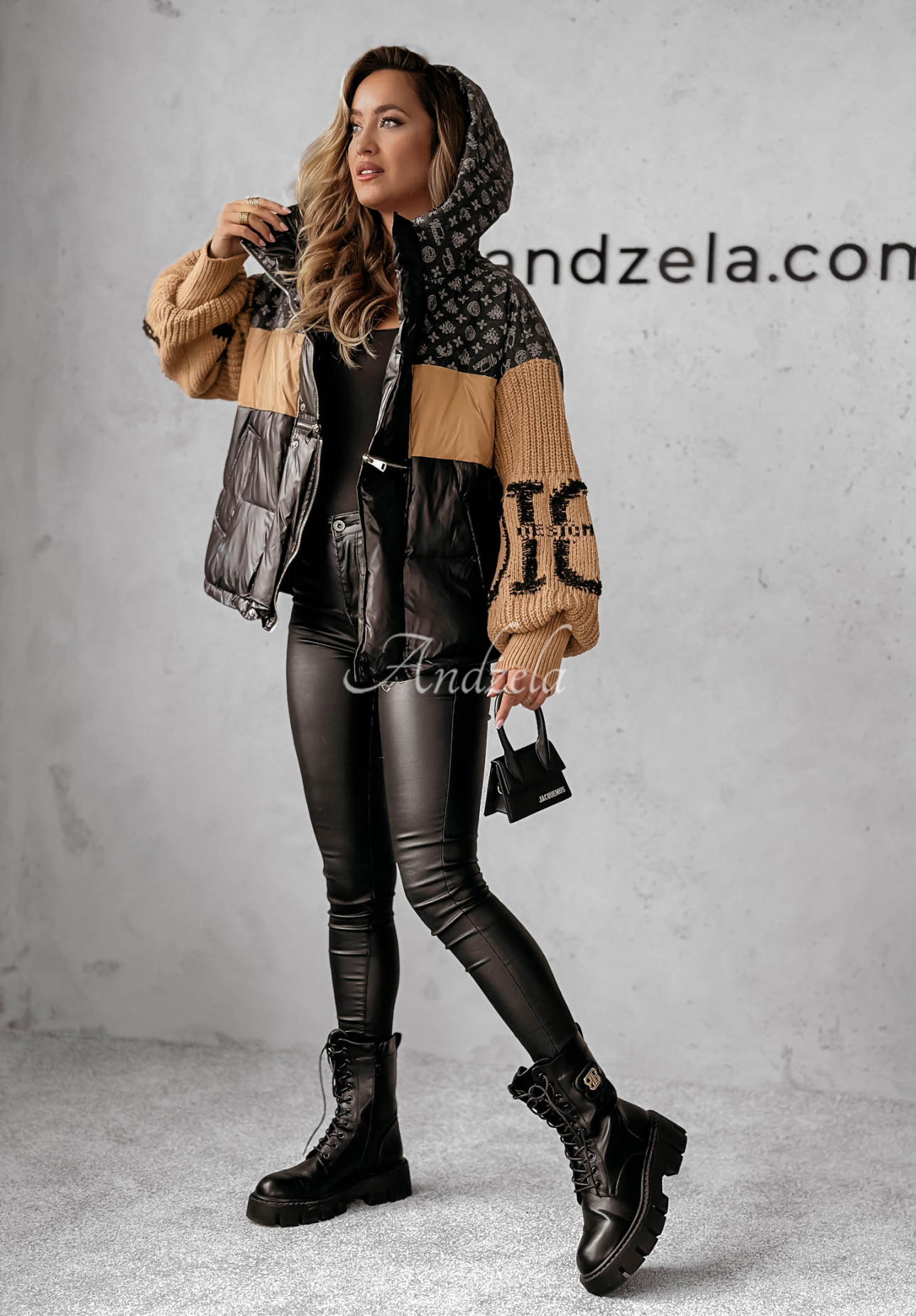 Páperová bunda Cold Hands čierno-ťavia
