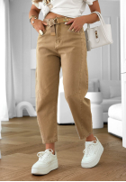 Nohavice džínosové banana z paskiem Dune Denim ťavie