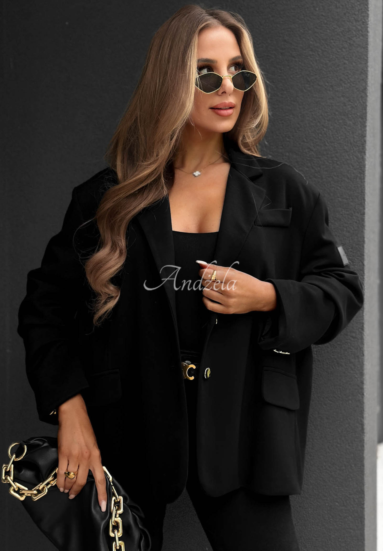 Viskózové jemné sako Cozy Elegance čierna