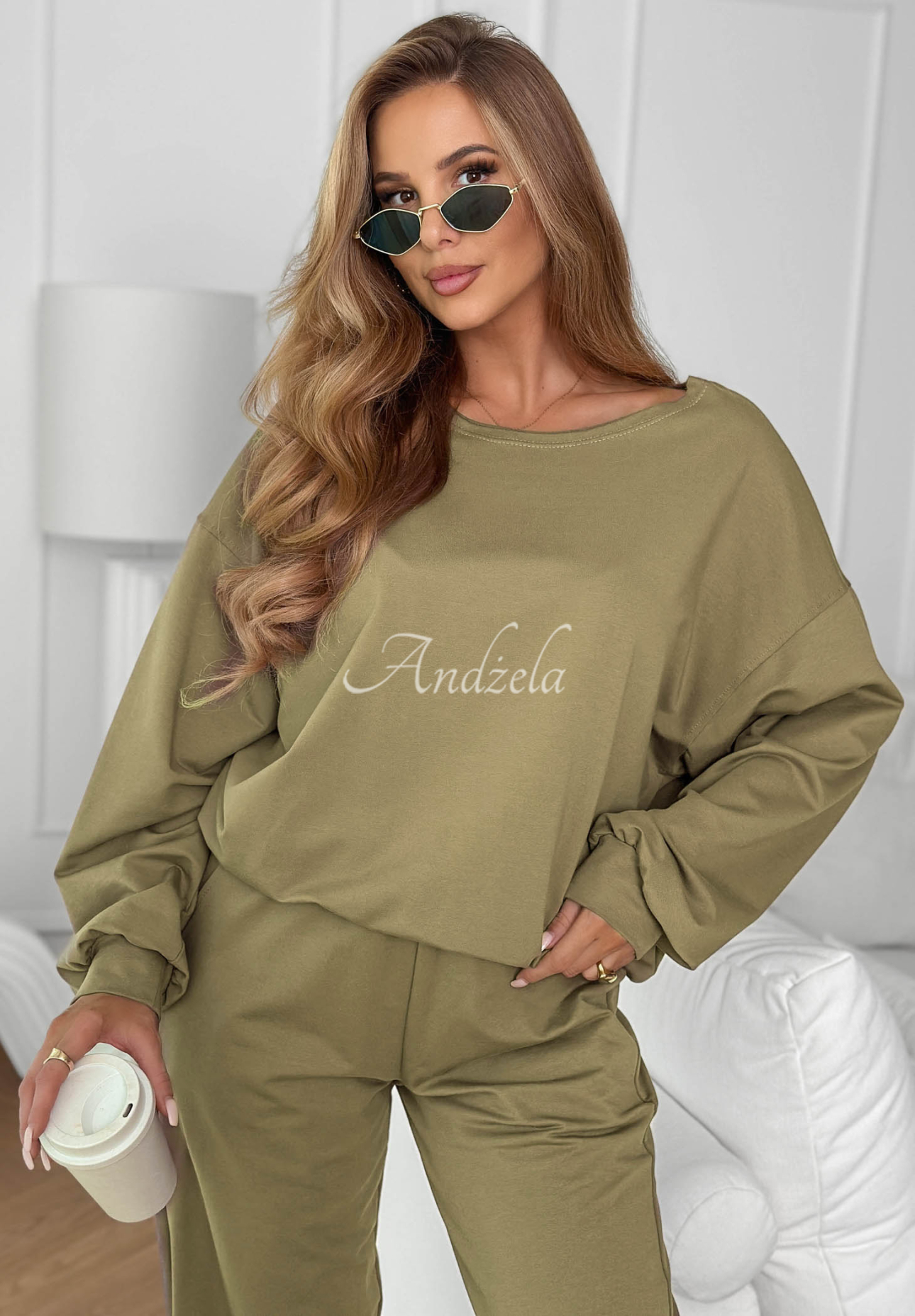 Bavlnená súprava mikina a nohavice Summer Energy khaki