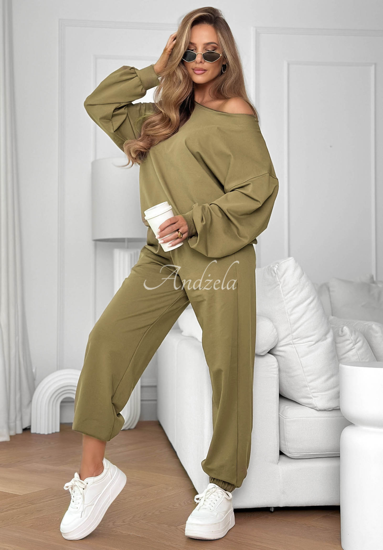 Bavlnená súprava mikina a nohavice Summer Energy khaki