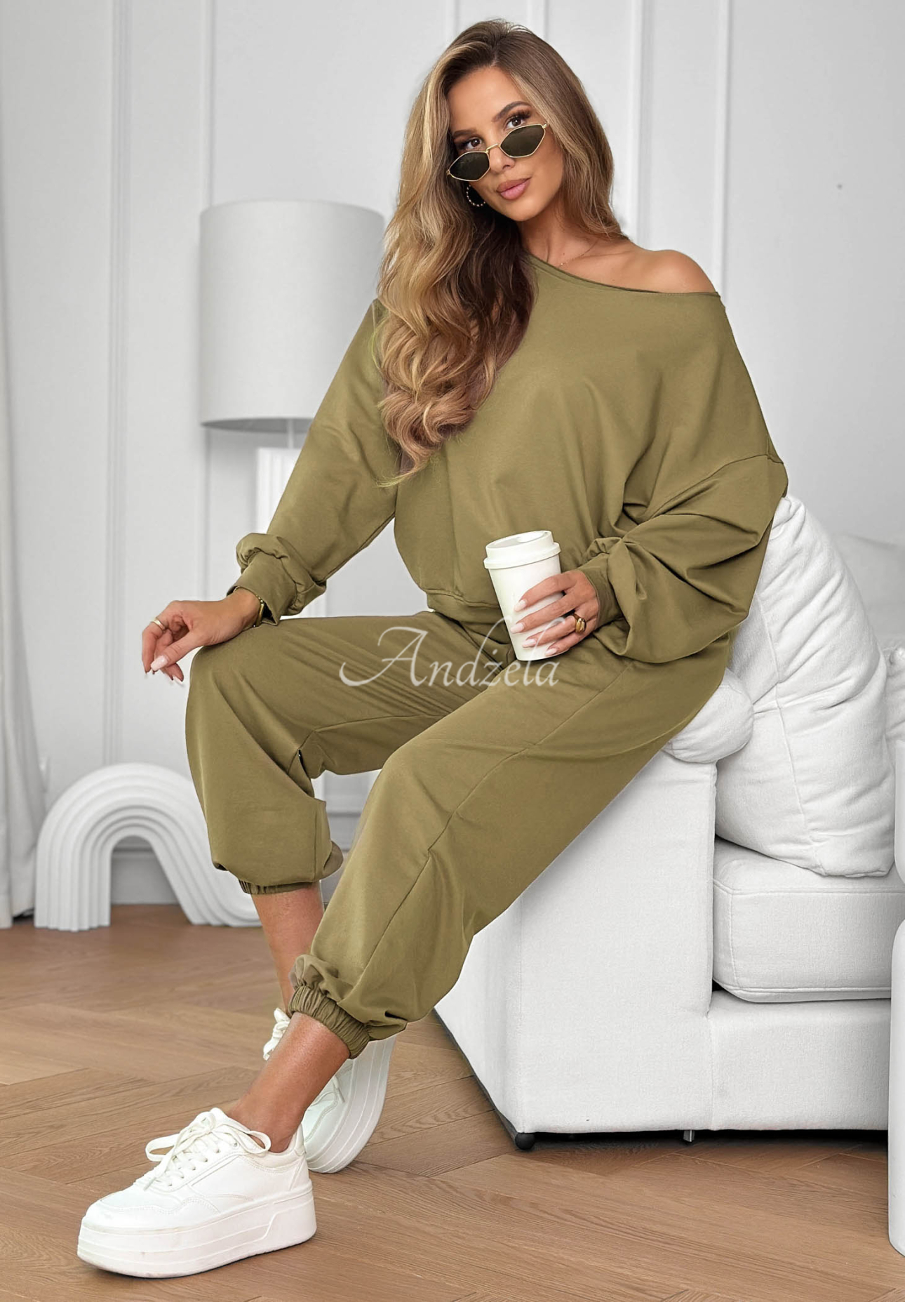 Bavlnená súprava mikina a nohavice Summer Energy khaki